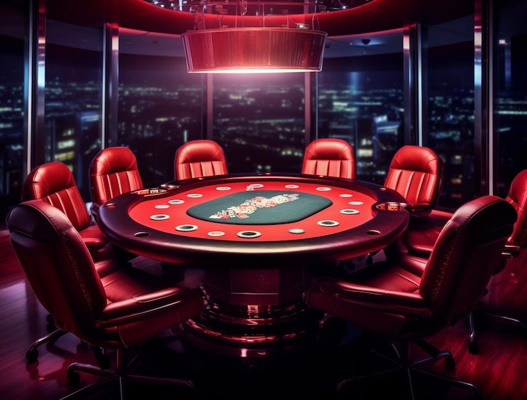 Live-dealer blackjack table with multi-camera studio setup